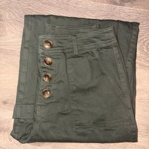 Francesca's Collections Green Wide Leg Pants